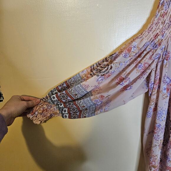 Skylar & Jade Size Small S Pink Boho Indie Flowy Oversized Top Blouse Tunic Top - Picture 3 of 8